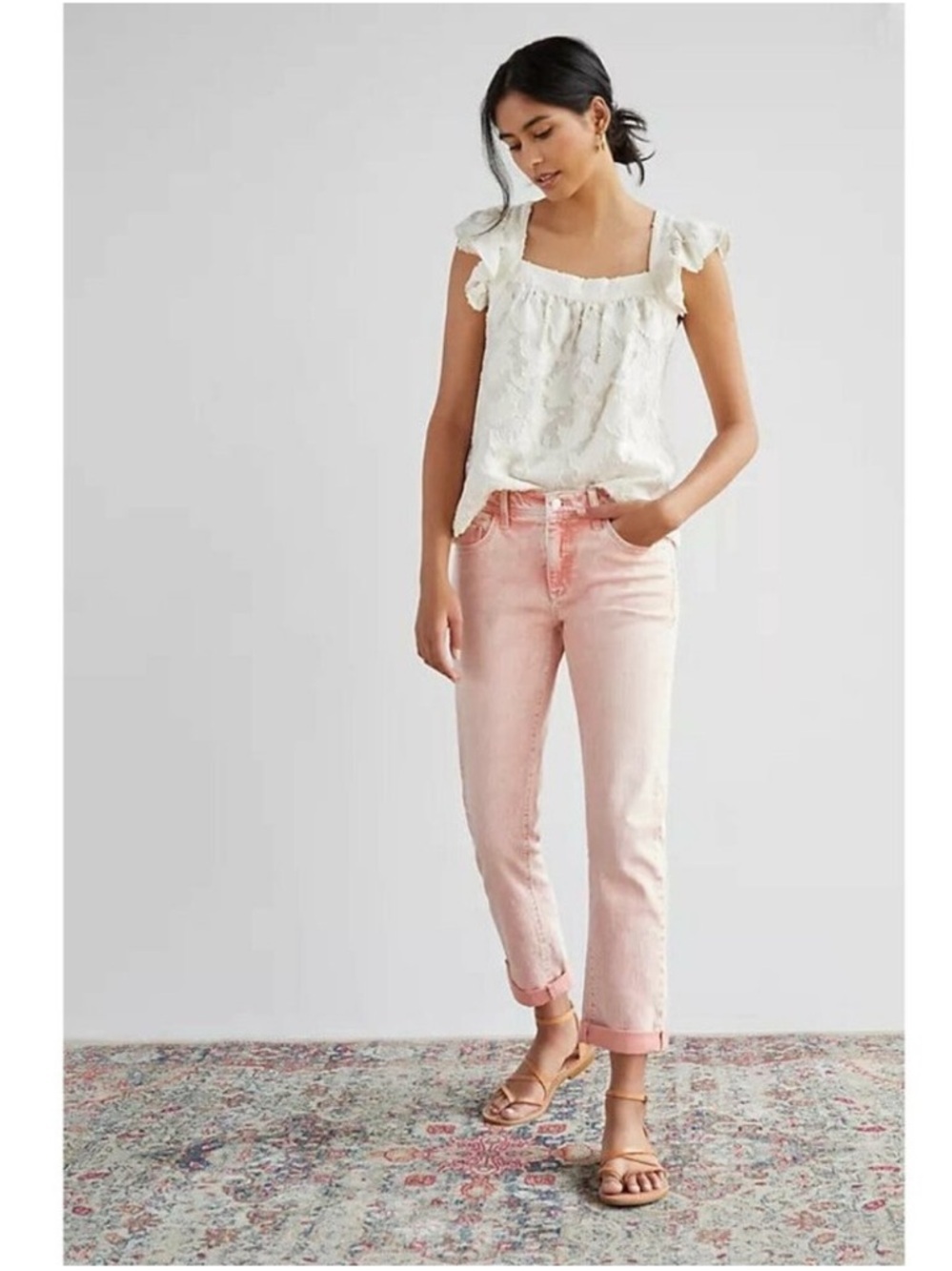 Pilcro Anthropologie Pink Slim Boyfriend Jeans Size 26